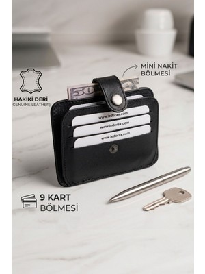 Lederax Hakiki Deri Minimalist Çıtçıtlı Kartlık Cüzdan LD665