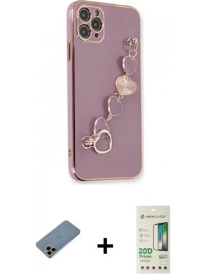Marsilyan™- iPhone 11 Pro Max Kılıf Nova Işık Prime - Siyah 20D Premium Cam Ekran Koruyucu + Shine Kamera Lens Koruma Cam - Gd