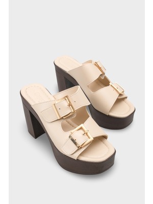 Capone Outfitters Rory Platform Çift Tokalı Kadın Terlik