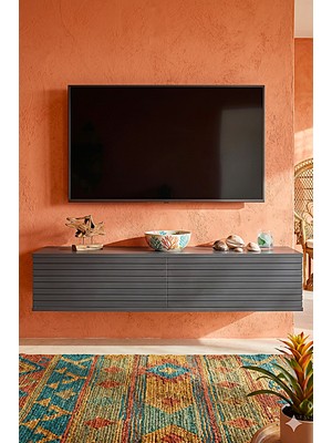 Yumedi Design TDA1214A -Gradishte Duvara Montaj Tv Stand , Tv Sehpası 120CM Antrasit