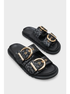 Capone Outfitters Abbie Düz Topuklu Metal Tokalı Konfor Kadın Terlik