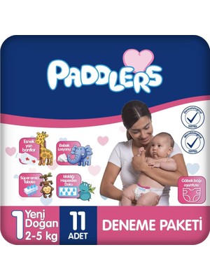 Yenidoğan Bebek Bezi 1 Numara (2-5 Kg) 11 Adet – Deneme Paketi, Yumuşak ve Sızdırmaz