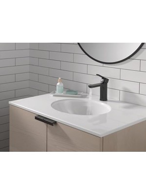581LF-BLGPM-PP Modern Saplı Proje Paketi Banyo Bataryası Tek Delikli, Mat Siyah