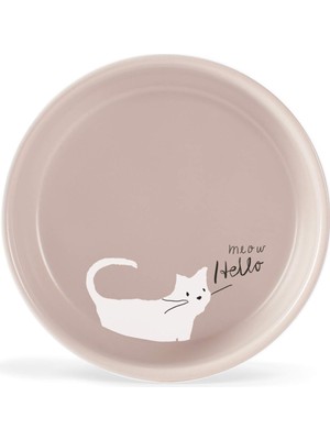 Fringe Studio "bıyık Kedi Miyav Küçük Taş Pet Kase (478001),ALLIK