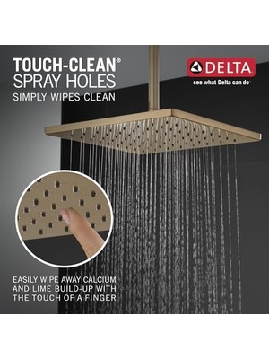 Delta 52159-CZ Tek Ayarlı Metal Yağmurluk Duş Başlığı, 1,75 Gpm Su Akışı, Şampanya Bronz