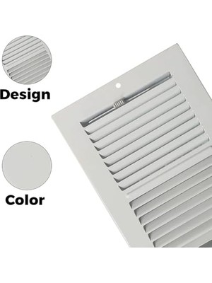10" x 4" 2 Yollu Hava Akışı Duvar ve Tavan Kaydı Buzul Beyaz Kaplama | 4 "x 10" 2 Yönlü Hava Difüzörü | Ev Yan Duvarları ve Tavan Için Hava Delikleri | Sierra