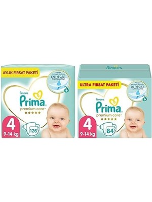 Bebek Bezi Premium Care 4 Beden 126 Adet Maxi Aylık Fırsat Paketi & Bebek Bezi Premium Care 4 Beden 84 Adet Maxi Fırsat Paketi