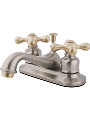KB609AX Restorasyon 10,24 cm Merkez Seti Lavabo Musluğu, Fırçalanmış Nikel/cilalı Pirinç, 10,96 cm Ağız Erişiminde 10,96 cm