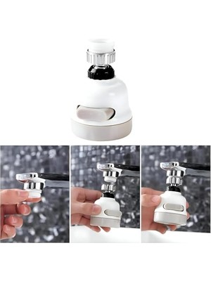 360° Ayarlanabilir Musluk Başlığı – Su Tasarruflu Lavabo Ucu, 3 Farklı Püskürtme Modu, Sıçramaya Dayanıklı Tasarım | Mutfak ve Banyo Lavaboları Için Döner Musluk Başlığı