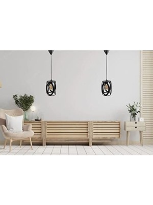 Endüstriyel Siyah Metal Oval Model Tekli Sarkıt Salon Hol Mutfak Avize Modelleri