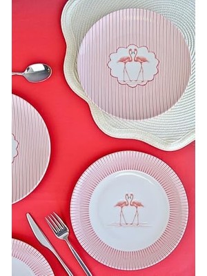 Tabakevi Tabak Evi Porselen Tuval Pasta Takımı 20CM 4 Kişilik 4 Parça TVL4PTPRS1158