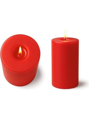Kırmızı Büyük Silindir Mum 7×20 cm – Kokusu Olmayan Blok Mum, Dekoratif & Uzun Ömürlü Baton Mum, Ev Dekorasyonu ve Özel Günler Için