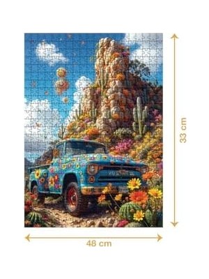 Çiçekli Kamyon 500 Parça 2,2mm Kalınlık 48X33CM Profesyonel Hobi Puzzle Yapboz Serisi