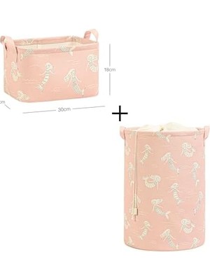 Textile 2'li Çocuk Odası Deniz Kızı Sepet Set 1 Adet 30 x 21 x 18/36 x 50 cm