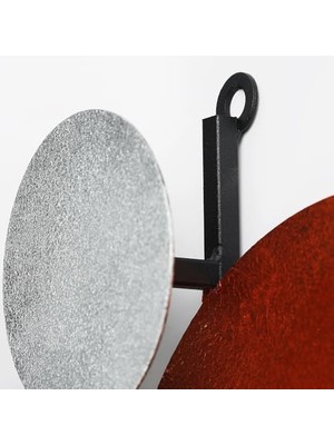 Muyika Pavimento Hand Made Metal 48X44CM Sessiz Mekanizmalı Dekoratif Renkli Duvar Saati Mds-R MYK2097-1