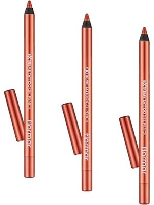 Işıltılı Kalıcı Göz Kalemi (Turuncu) - Extreme Tattoo Gel Pencil - 008 Orange Pop (3 Paketi)