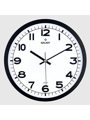 Galaxy Duvar Saati, Siyah Sessiz Akar Makine, Mineral Cam, Abs Çerçeve, 286MM Çap, Ofis ve Ev Için