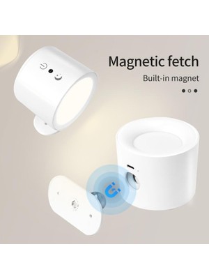 Magnetik Yapışkanlı Uzaktan Kumandalı Işık Oda Salon Işıklandırmak Için Lamba Iç Mekan Için Uygun Şarjlı Aydınlatma Yatak Odası Çocuk Odası Aydınlatması BD80A (BD80A - Beyaz)