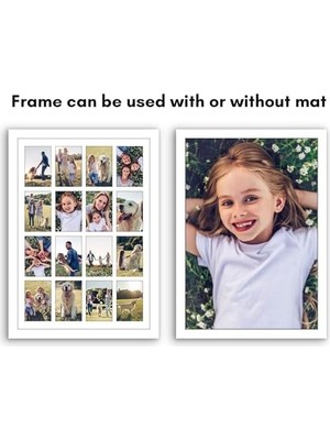 18X16 Kolaj Resim Çerçevesi - (16) 4x6 Resim Çerçevesi Açıklıkları Veya Bir 18X16 Fotoğraf Çerçevesi Olarak Kullanın - Ahşap Tasarlanmış, Cilalı Pleksiglas, Duvar Için Asma Donanımı