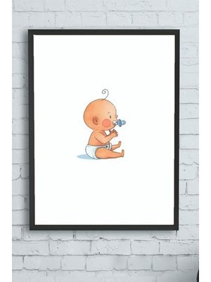 (PSTER10182) Küçük Bebek Çocuk Odası Çerçeveli Tablo (21X30CM)