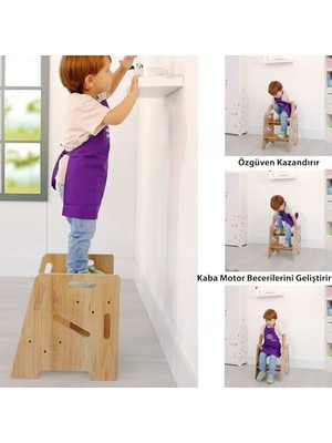 Minera Çocuk/yetişkin Ahşap Basamak, Yükseltici, Tabure