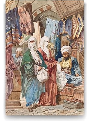 Ipek Çarşısı Osmanlı Tablosu - 50X75CM