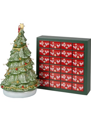 Villeroy ve Boch Christmas Toy's Memory Takvimi Seti, 26 Parça, Sert Porselenden 24 Porselen Figürlü Takvimi, Ağaç Dahil