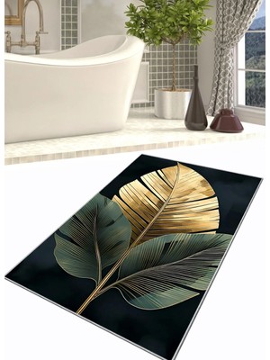 Ardizayn Yaprak - Kaymaz, Pamuk Dokuma Taban (80x120 cm) Banyo Halısı