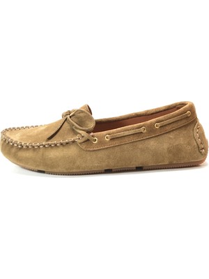 Beety 128.505 Hakiki Deri Nubuk Kum Rok Kadın Loafer Babet