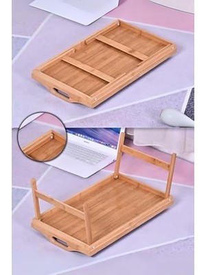 Bliss Store Life Katlanır Ayaklı Bambu Yatak Tepsisi – Ahşap Laptop Standı, Kitap Okuma ve Çalışma Rahlesi, Kahvaltı ve Servis Sunum Tepsisi, Katlanabilir Piknik Tepsisi MIT1142