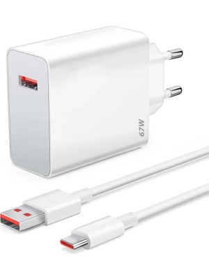 Bliss Store 67W Turbo Hızlı Şarj Adaptörü, Type-C Kablo Seti, Duvar Tipi