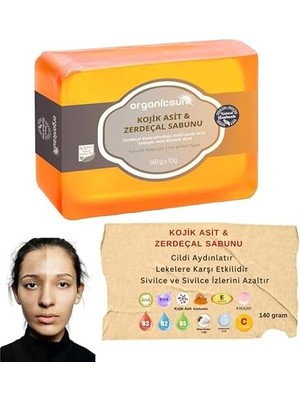 Bliss Store Kojik Asit & Zerdeçal Sabunu 140 gr 1 Adet Leke ve Sivilce Karşıtı Kojic Acid - Kolajen - Aha Bha - C Vitamini - Hyaluronic Acid - Shea Butter Yağı Içerikli Aydınlatıcı Sabun