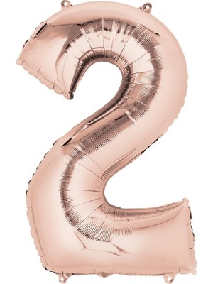 Bliss Store - 2 Rakamı Rose Folyo Balon 40 Inch 90 cm