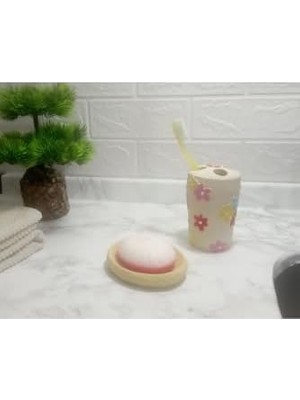 Bliss Store Diş Fırçalık ve Sabunluk 2 Li Set,renkli Çiçek