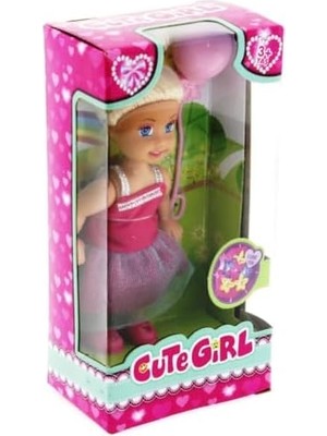 Bliss Store Cute Pembe Balonlu Sarışın Mini Bebek