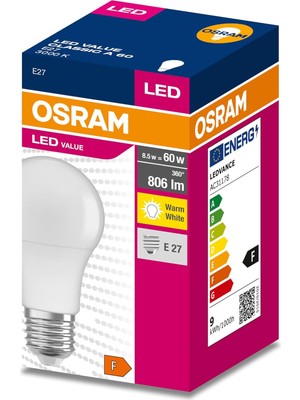Bliss Store LED Value cl A 60 8,5W/827 E27 Fr Tr