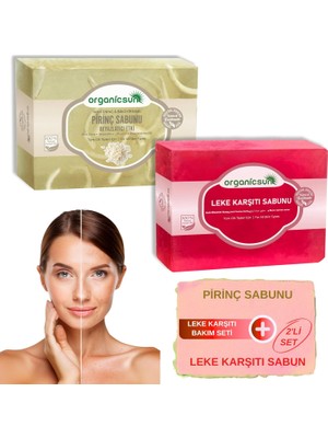 Bliss Store 2'li Set Doğal Pirinç Sabunu ve Leke Karşıtı Sabun Yüz Beyazlatma Etkili Sabun Seti