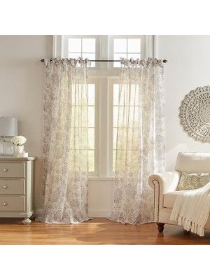 Bliss Store Fashions Westport Pencere Perdesi, 95" x 52", Gri