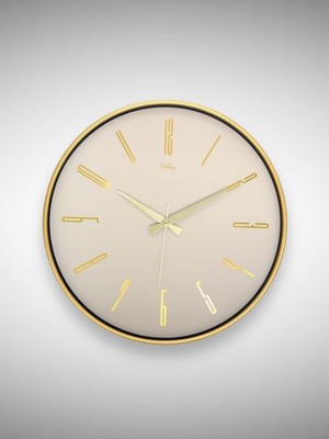 Bliss Store Galaxy 717-A-1 Serisi Klasik Rakamlı Metal Görünümlü Sessiz Akar Modern Duvar Saati 40 cm
