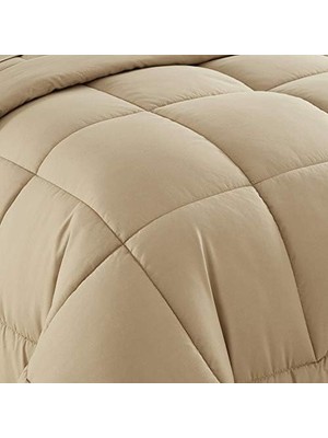 Bliss Store Aşağı Alternatif Yorgan Tüm Sezon Sıcaklığı Lüks Peluş Çatı Mikrofiber Dolgu Nevresim Takımı, Ikiz, Boz Kahverengi