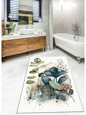 Ardizayn Shine - Kaymaz, Dökülmez Deri Taban 2'li Banyo Halısı (60X100-40X60)