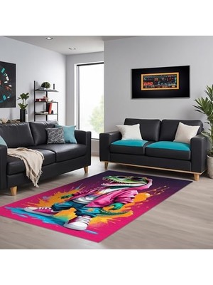Bliss Store Choc Şönil Oyuncu Odası Halısı Kaymaz Pamuk Tabanlı Yıkanabilir Antibakteriyel Gamer, Gaming Halısı 100X150