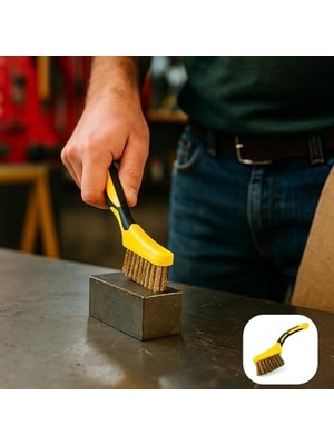 Bliss Store 3'lü Mini Tel Fırça Seti – Paslanmaz Çelik, Pirinç (Bakır) ve Naylon Kıllı Temizlik Fırçaları | Ocak, Musluk, Lavabo, Mutfak Köşe ve Dar Alan Temizliği Için Ideal