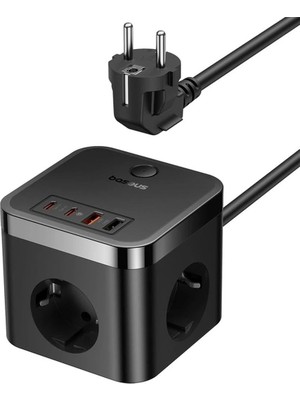 Bliss Store Power Combo Cube 3AC+2U+2C 30W Şarj Cihazı 1.5m.-Siyah