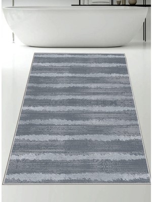 Ardizayn Gri-Mavi Harmony - 80x150 cm, Kaymaz, Pamuk Dokuma Taban, Banyo Halısı
