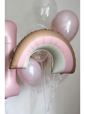 Bliss Store P.e.k. Retro Pembe Gökkuşağı Folyo Balon Retro Gökkuşağı Balon Büyük Boy