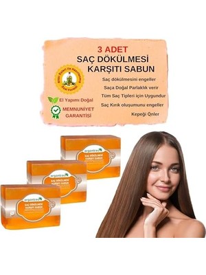 Bliss Store Doğal Saç Dökülmesi Karşıtı Sabun 140 gr x 3 Adet Tüm Saç Tipleri Için Kepek Karşıtı