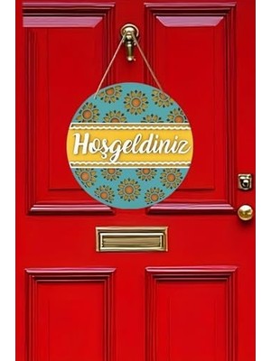 Bliss Store Hoş Geldiniz Uv Baskı 3D Görünümlü Mdf Kapı Süsü | Askılı Silinebilir Dekoratif KS016,KS016 20 x
