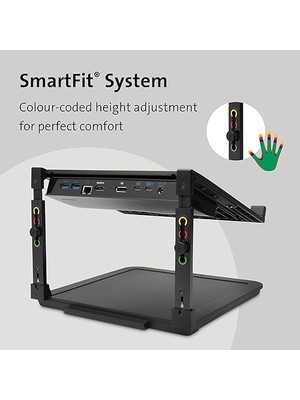 Bliss Store Smartfit Monitör Yükseltici Stand, Ayarlanabilir Yükseklik, 15.6'' - 3.5 Kg'a Kadar Laptoplar Için, Siyah, K52783WW