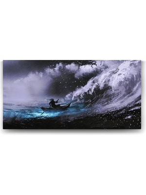 Bliss Store Hırçın Denizde Sihirli Tekne Tablosu - 160X80CM